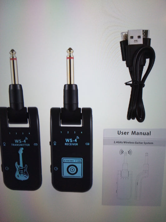 2.4G wireless guitar system transmitter receiver set for electric guitar and Bass 48k/16bit.real time transmission
